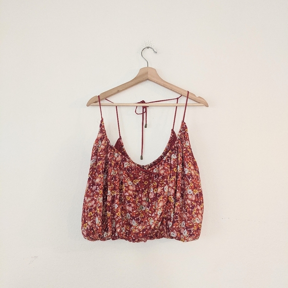 Free People Daisy Babe Red Floral Tank Top - Picture 2 of 8